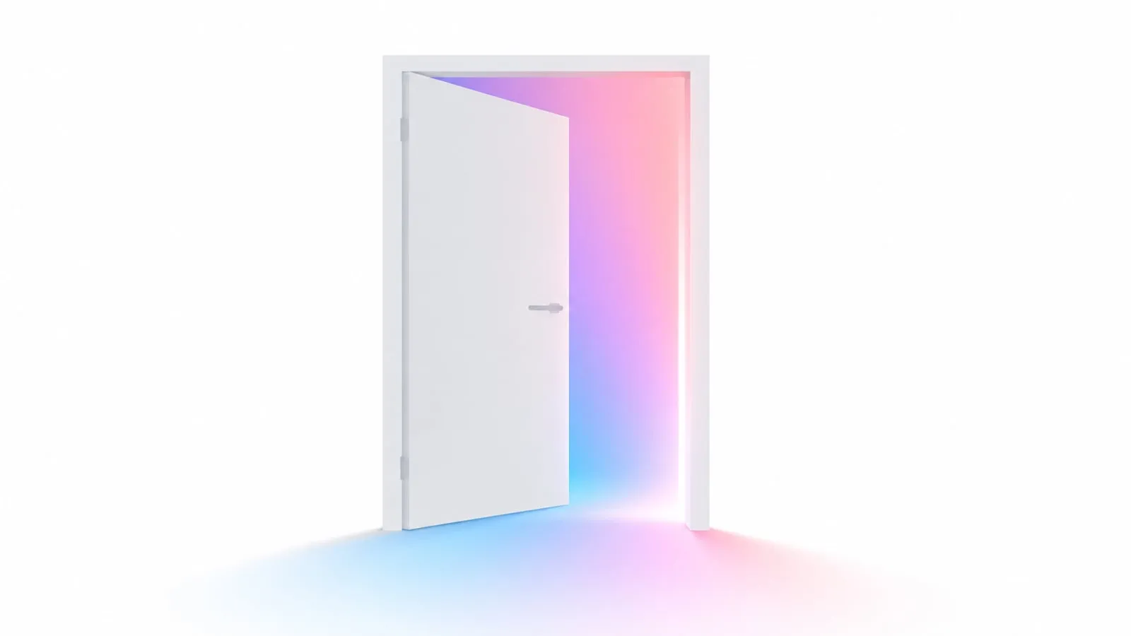 An abstract horizontal gradient timeline in soft pastels — representing a 90-day operational pathway from decision to clean PEO exit.