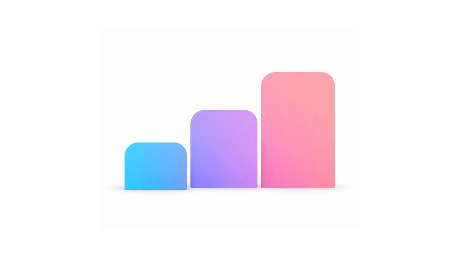 An abstract gradient visualization of three ascending forms in soft pastels — representing the increasing savings of leaving a PEO at 30, 75, and 150 employees.